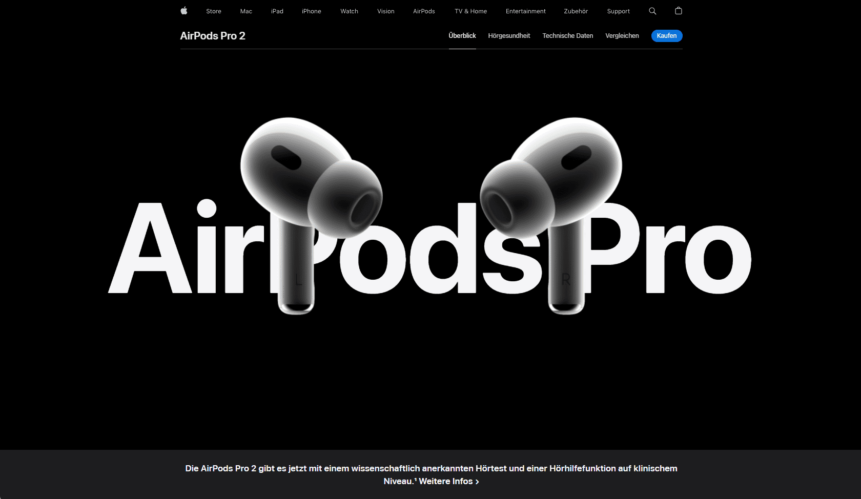 Scrollytelling Beispiel AirPods Pro