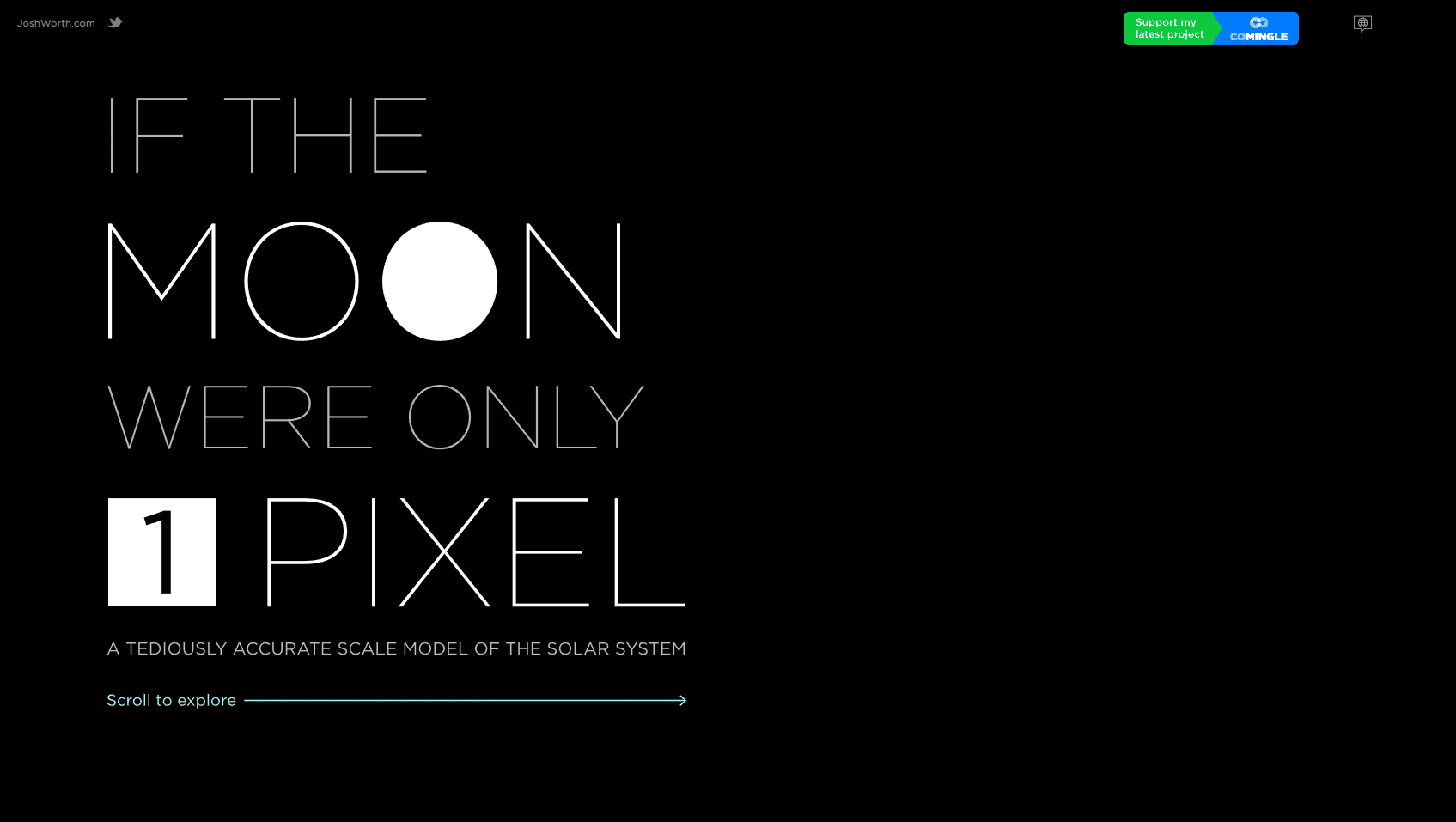 Scrollytelling Beispiel If the Moon Were One Pixel