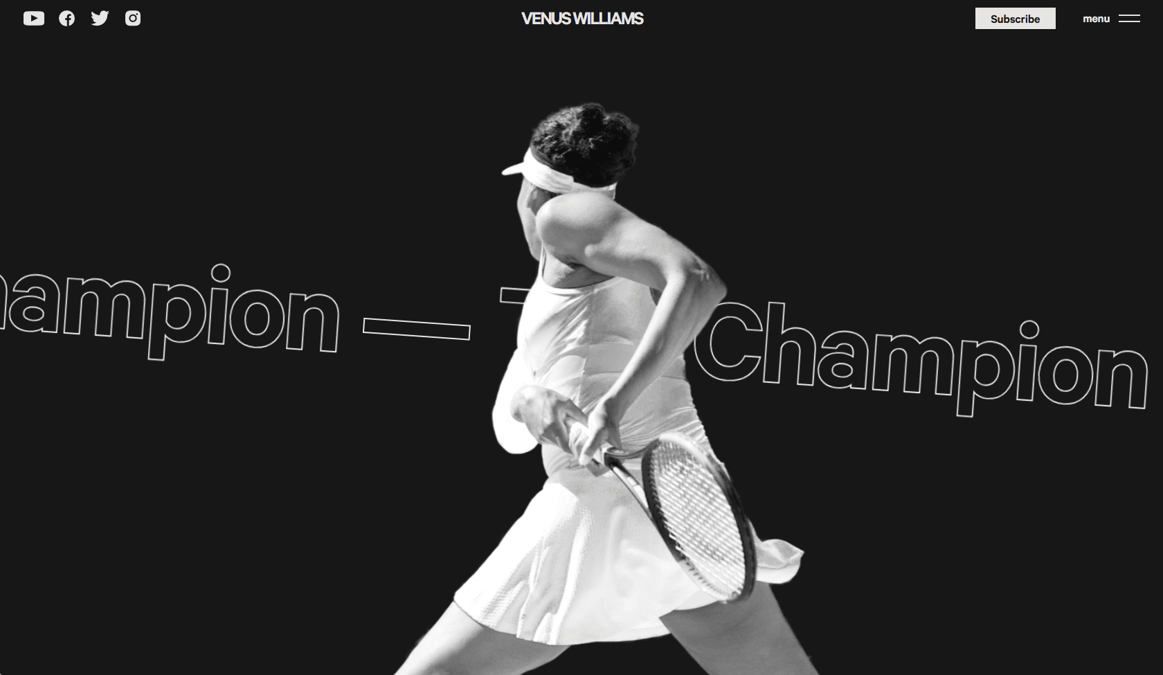 Scrollytelling Beispiel Venus Williams Bio